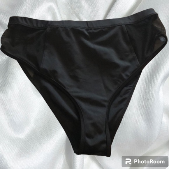 SIMONS 2/$25 black mesh bathing suit bottom size large - Picture 1 of 8